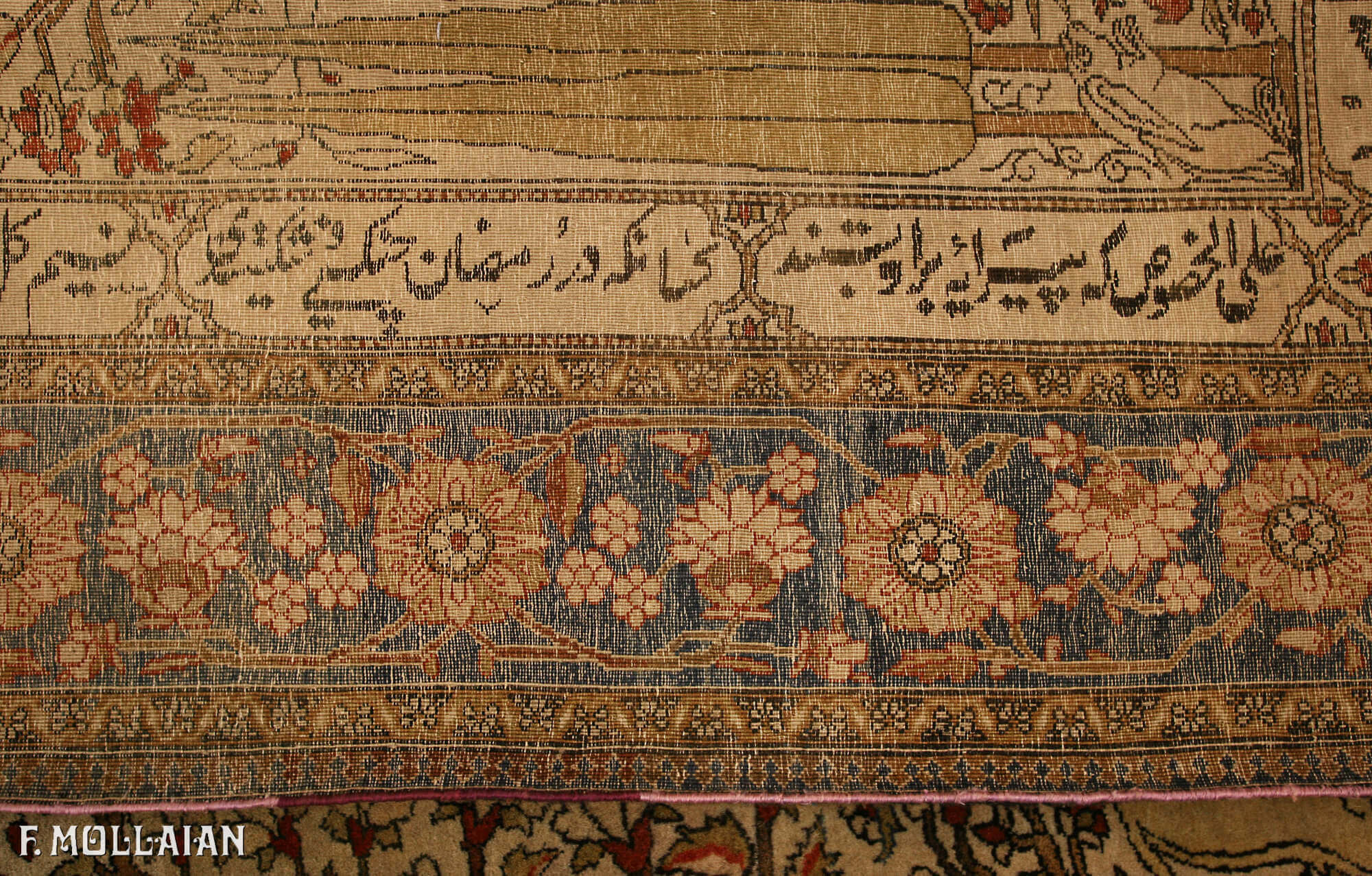 Tapis Persan Antique Kashan Mohtasham n°:41043335